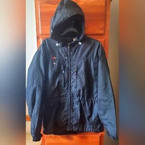 Black LRG hooded windbreaker/rain jacket  size large